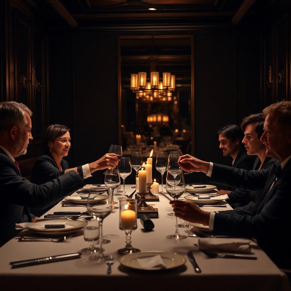Executives at a curated CXO business dinner